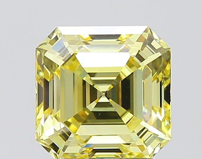 Asscher 3.09 Yellow VS2  8.18X8.15X5.38