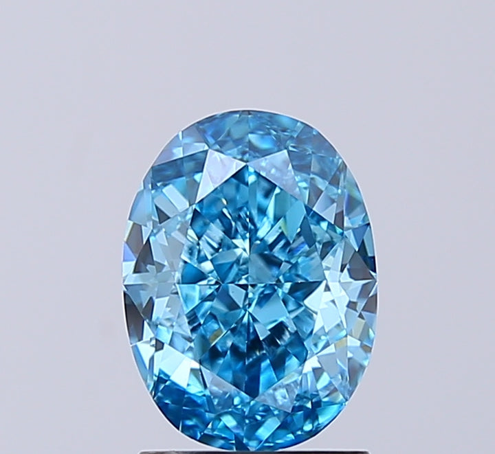 Oval 2.1 Blue VVS2  8.77X6.48X4.55