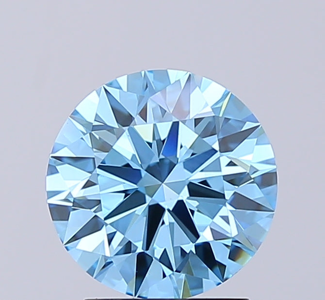 Round 2.02 Blue VVS2 Ideal 8.13X8.16X4.96