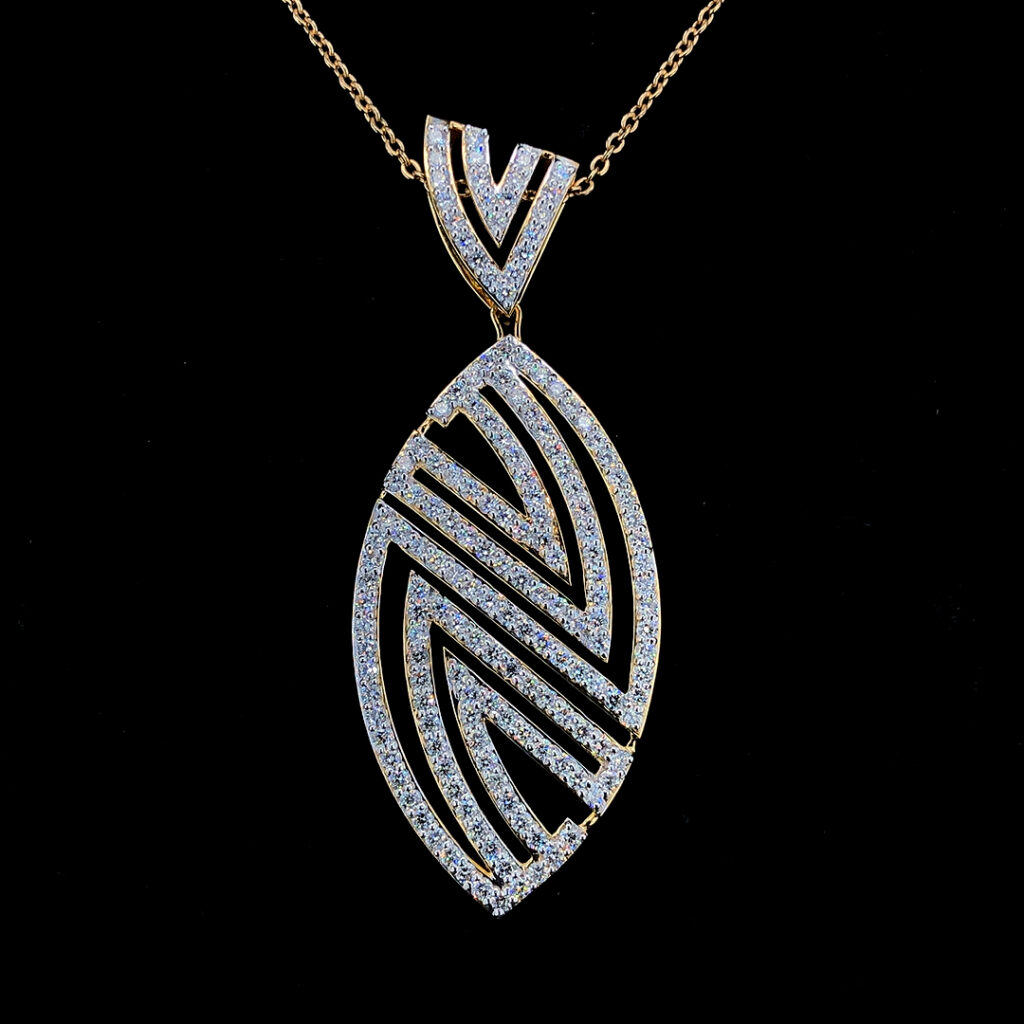 Gold Diamond Pendant | Elegant Diamond Pendant | SK Diam