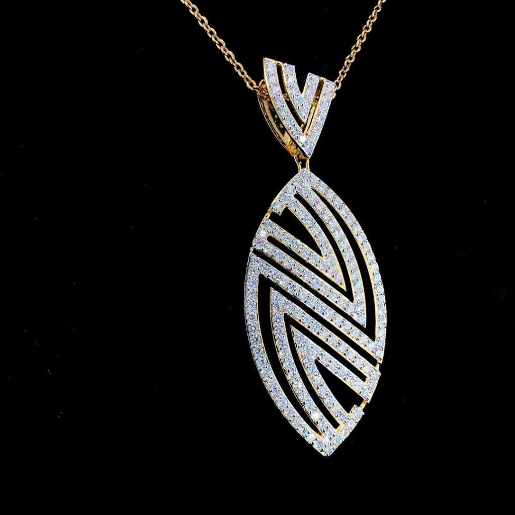 Gold Diamond Pendant | Elegant Diamond Pendant | SK Diam