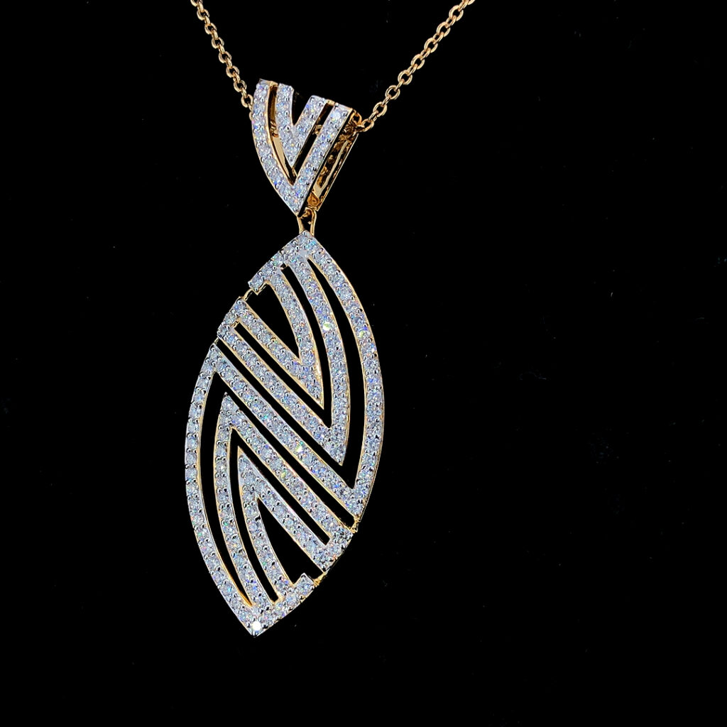 Gold Diamond Pendant | Elegant Diamond Pendant | SK Diam