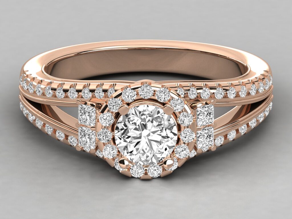 Rose Gold Diamond Ring for Women