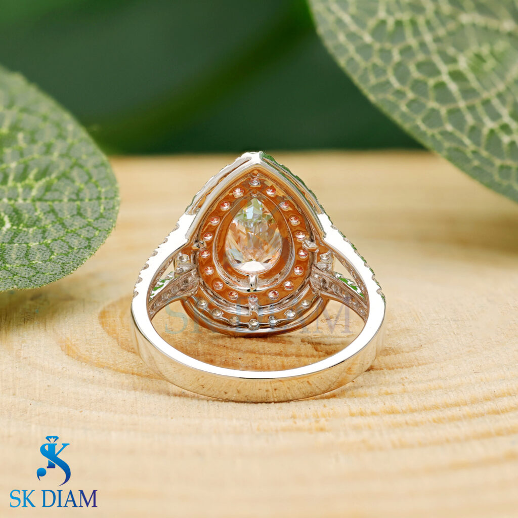 Pink Pear Diamond Ring