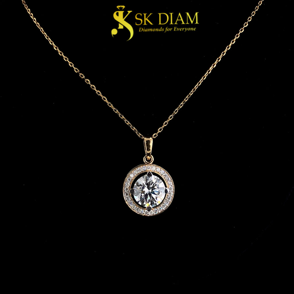 Halo Diamond Pendant | SK Diam