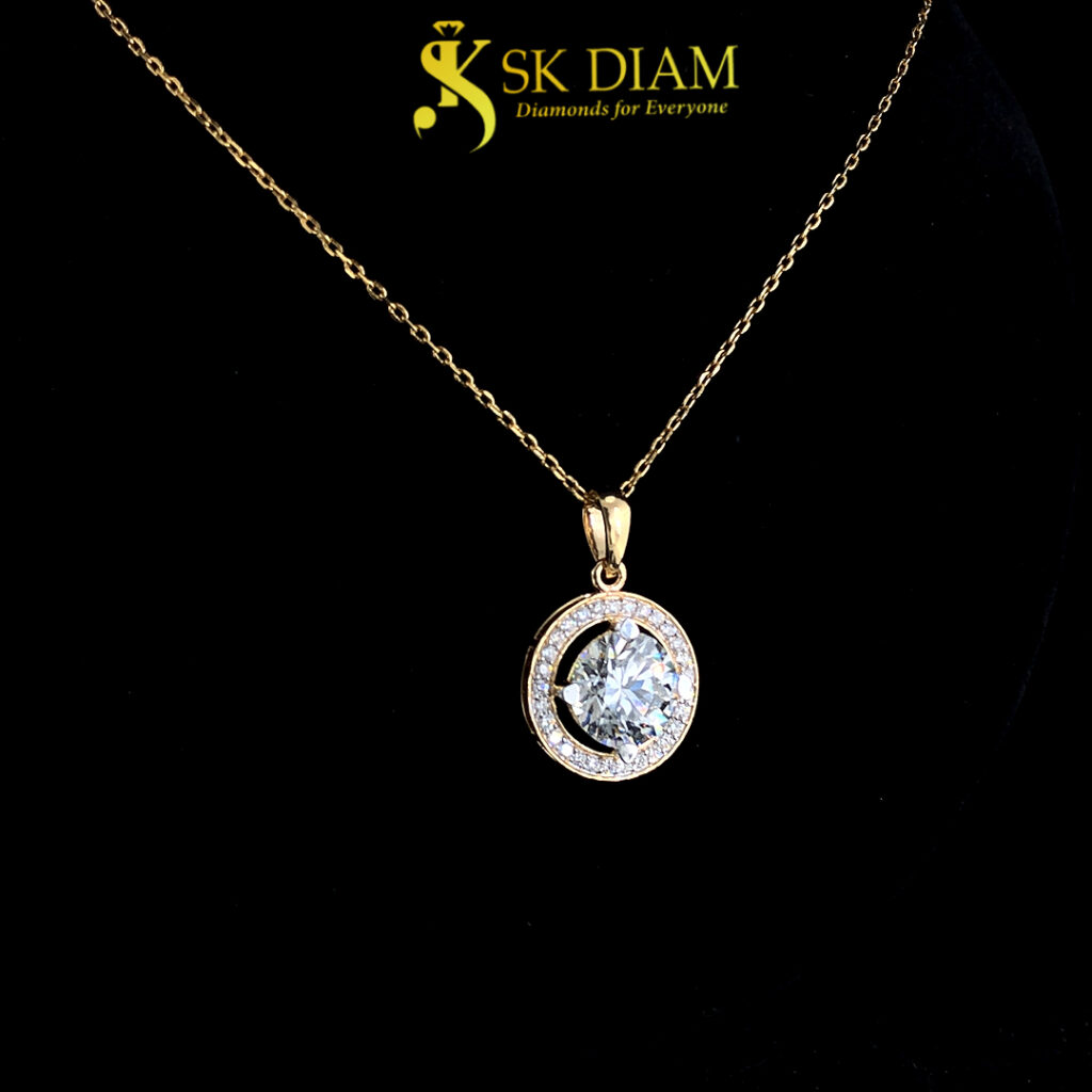 Halo Diamond Pendant | SK Diam