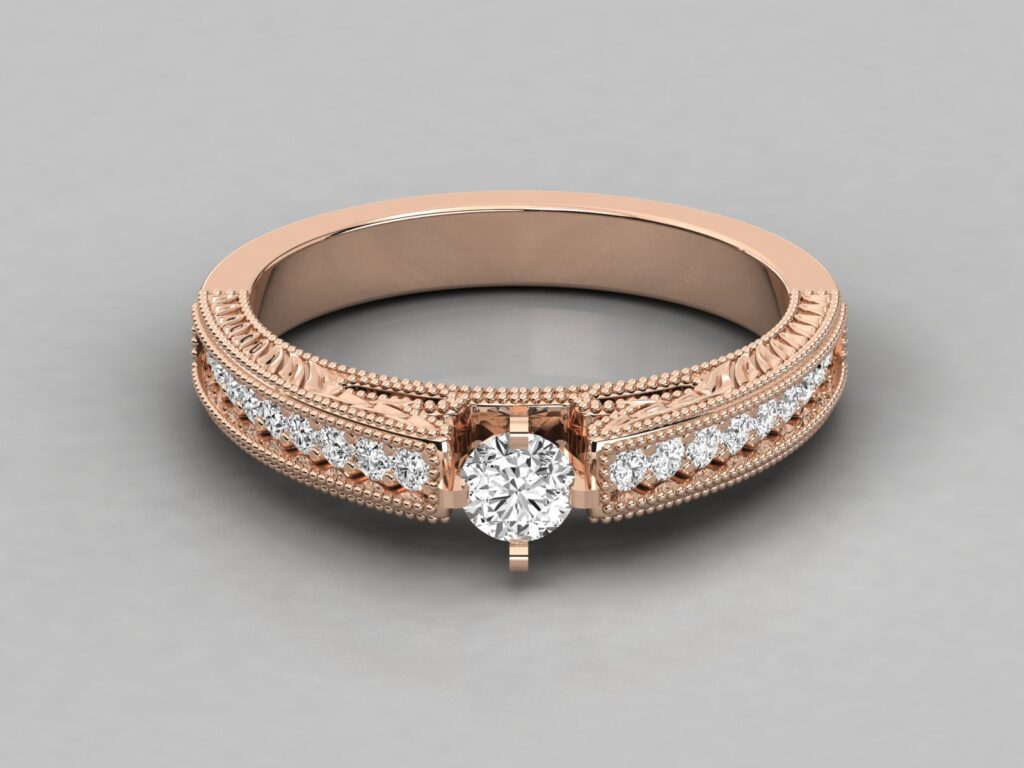 18KT Gold Diamond Ring For Woman
