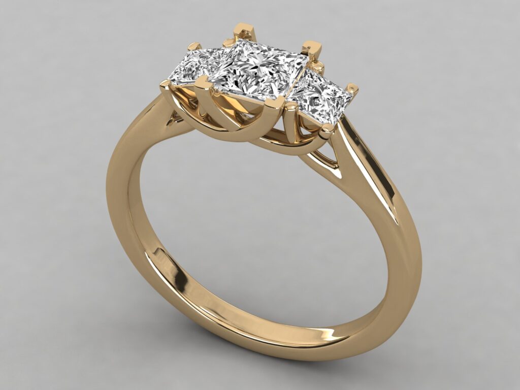 Exquisite 18KT Gold Princess Diamond Ring for Women
