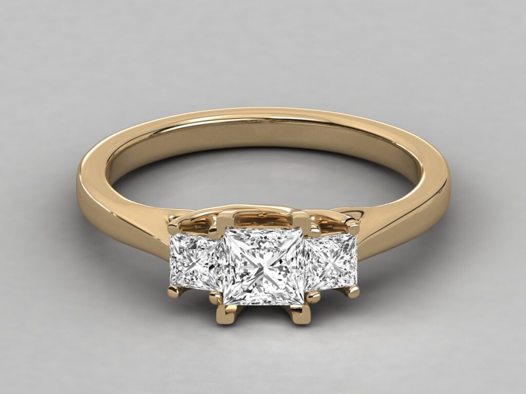 Exquisite 18KT Gold Princess Diamond Ring for Women