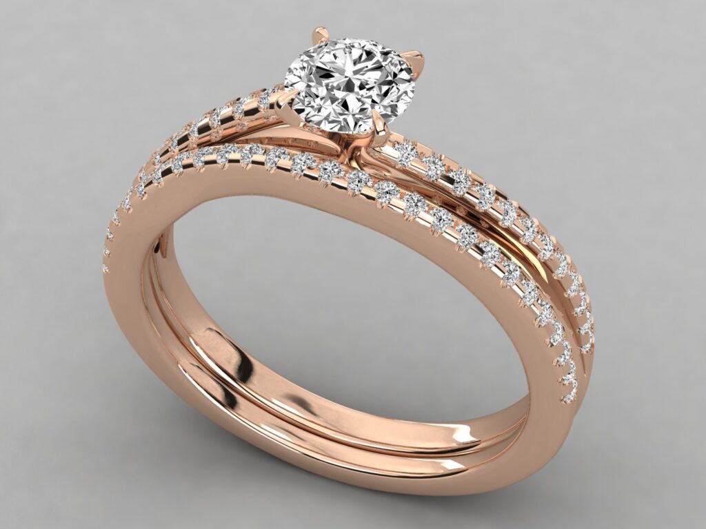 18 KT Gold Diamond Ring For Woman