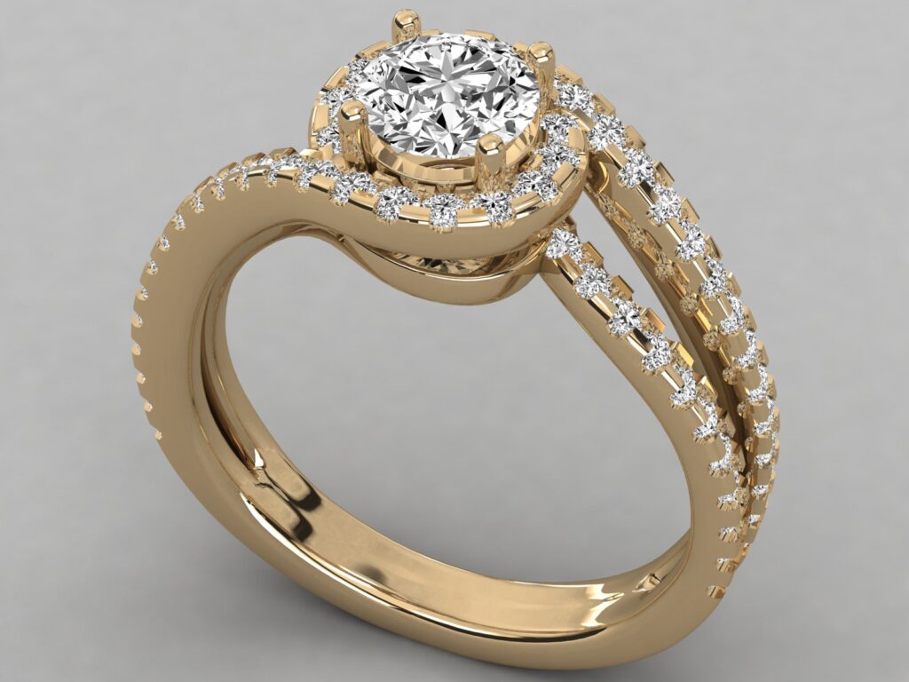 18 KT Gold Diamond Ring For Women