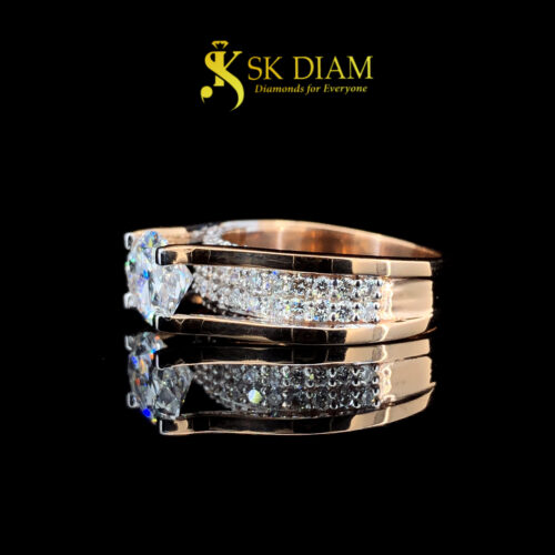 18K Gold Oval Diamond Ring by SK Diam