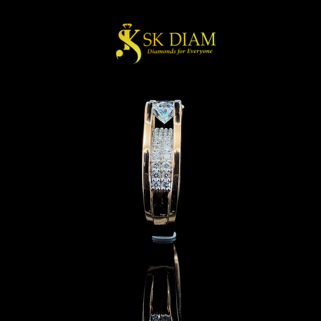 18K Gold Oval Diamond Ring by SK Diam
